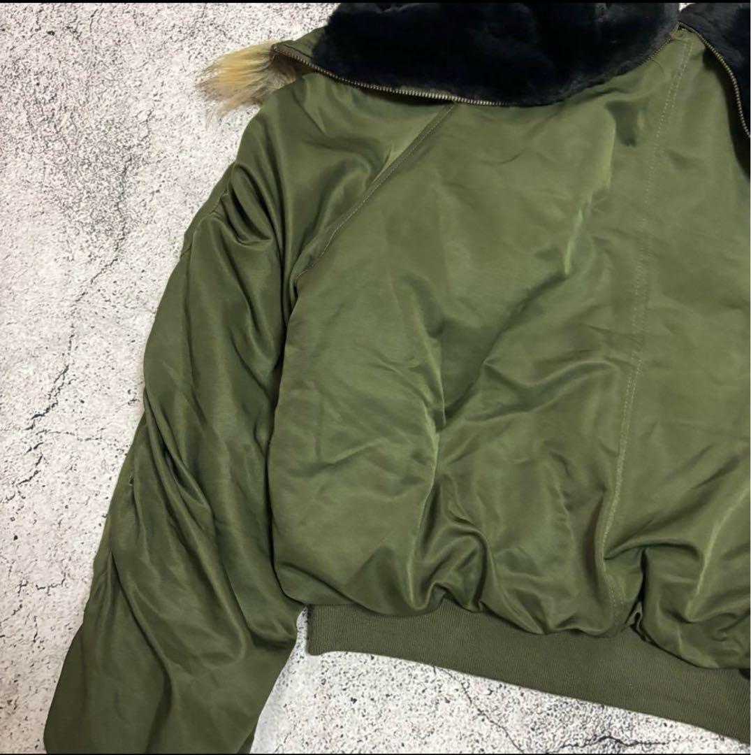 y2k 00s N2B ショート丈　ミリタリージャケット　くしゅくしゅスリーブ