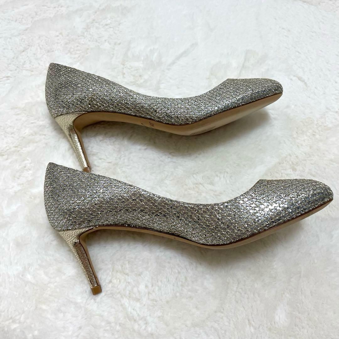 極美品✨ジミーチュウ シルバー×ゴールド パンプス ブライダルシューズ 22.5