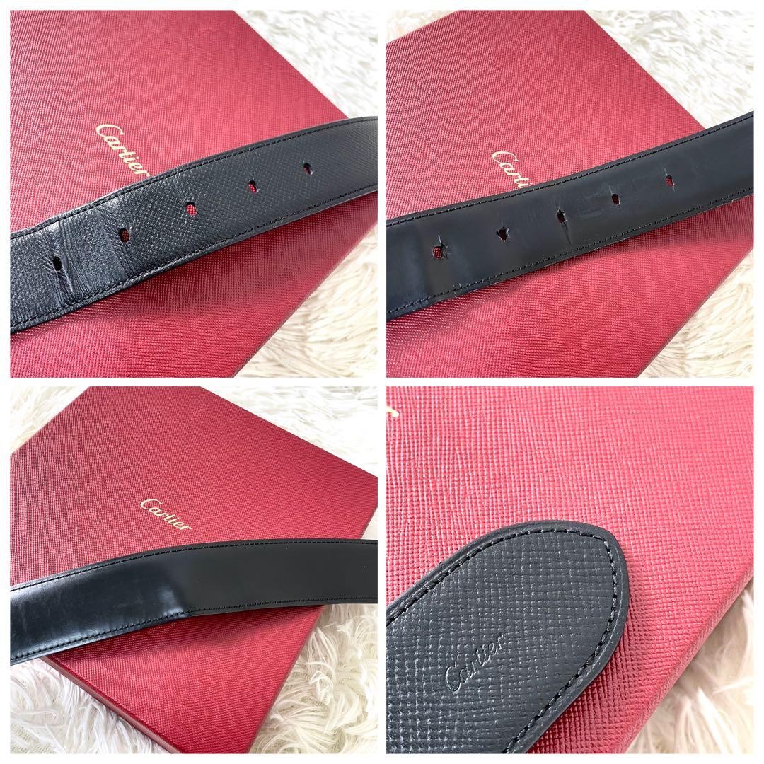 カルティエ　Cartier ベルト　タンク　シルバーバックル　ブラック　メンズ