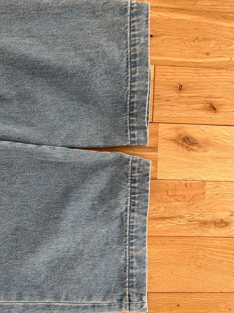 かぐれ フェードデニムイージーパンツ ライトインディゴブルー