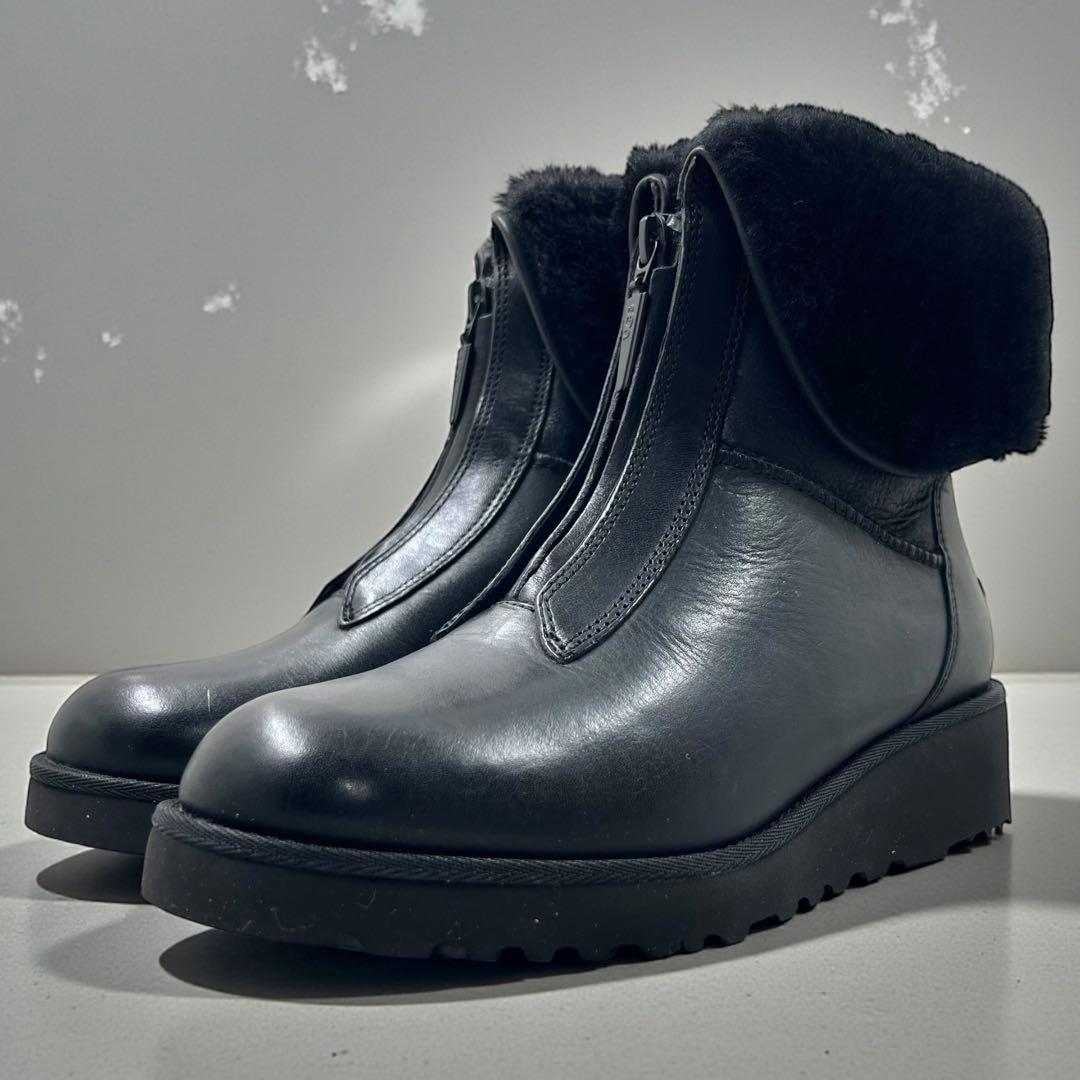 【新品同様】 UGG キャリー ムートンブーツ 23cm ブラック ボア ジップ