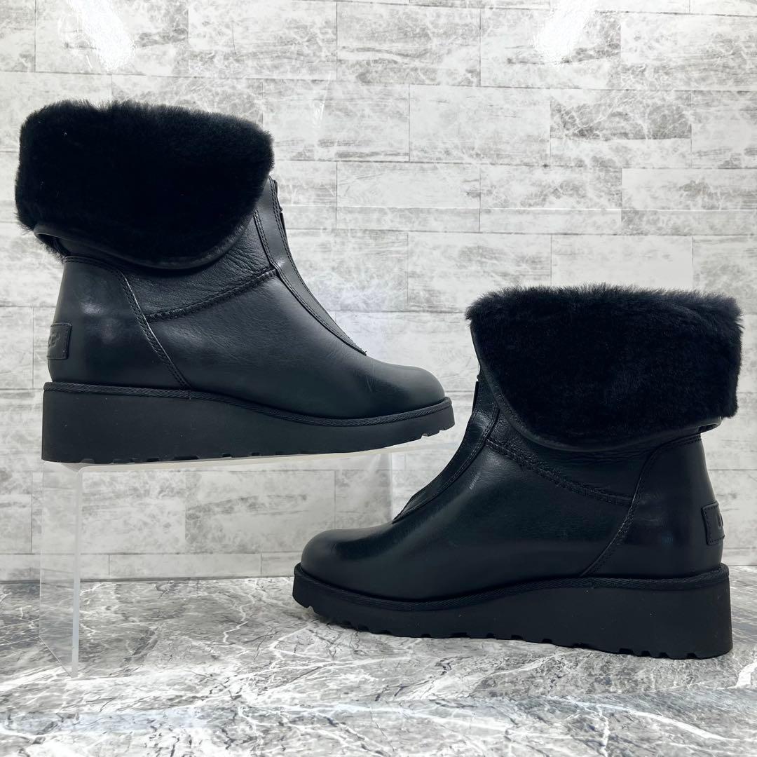 【新品同様】 UGG キャリー ムートンブーツ 23cm ブラック ボア ジップ