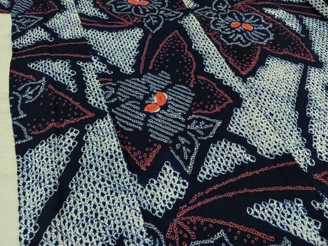 浴衣　有松絞り　トールサイズ　紺地　有松鳴海絞り　三浦絞り