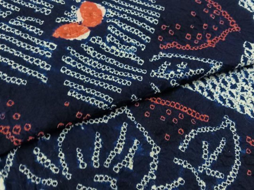 浴衣　有松絞り　トールサイズ　紺地　有松鳴海絞り　三浦絞り