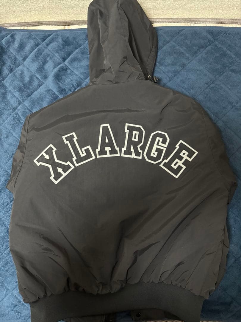 【即日発送可】XLARGE 黒 ナイロンジャケット フード付き M