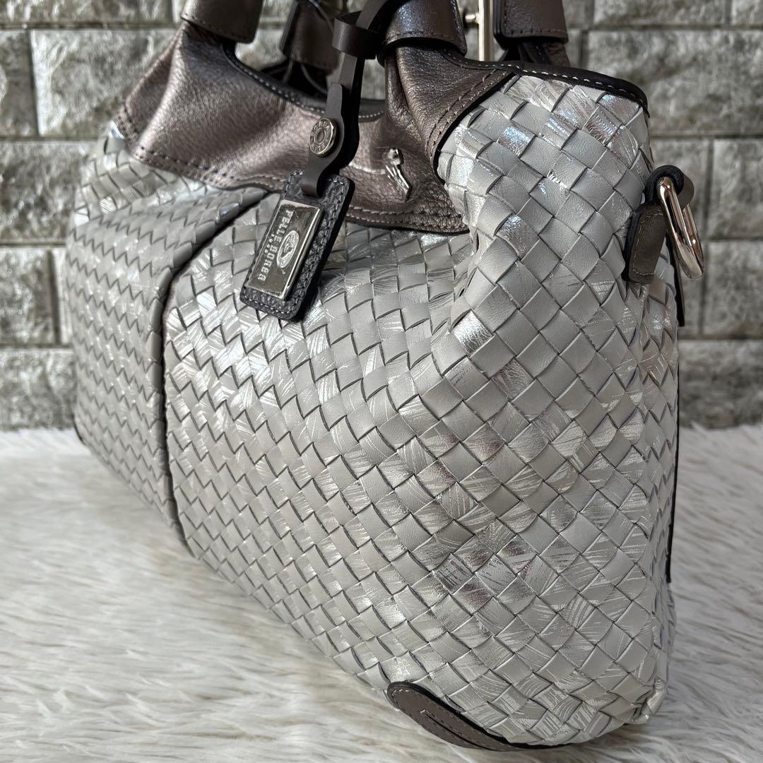 【新品未使用】ペレボルサ　イントレチャート　レザー　2way ハンドバッグ