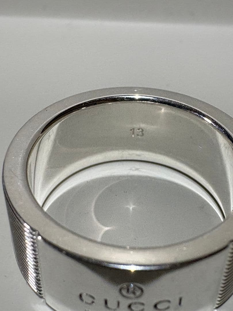 GUCCI ブランデッドG ロゴリング 刻印サイズ:13号【箱/ポーチ付】