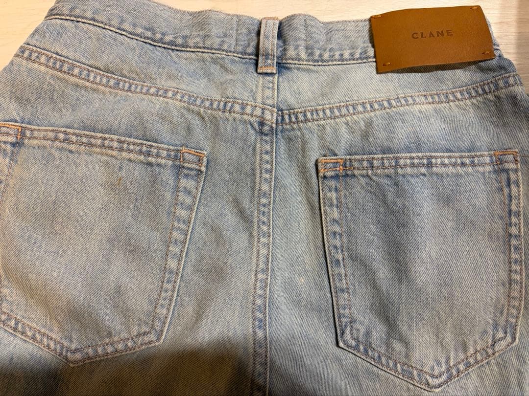 美品 CLANE Suzu Hirose デニムパンツ 1 タックワイドデニム