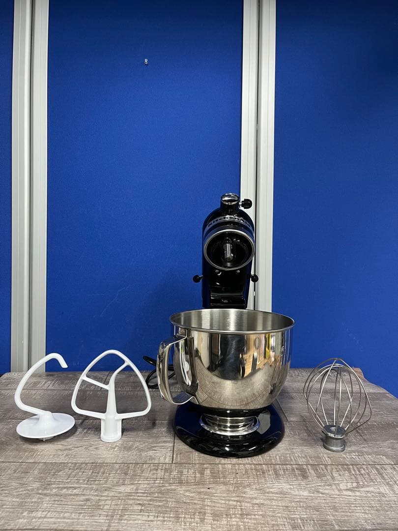美品☆Kitchen Aid スタンドミキサー ブラック アタッチメント3個付