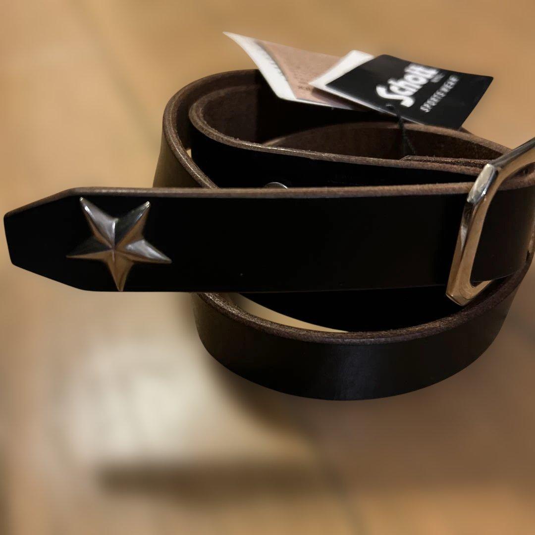 送料無料！新品　Schottブラックレザーベルト　3129046本革　36