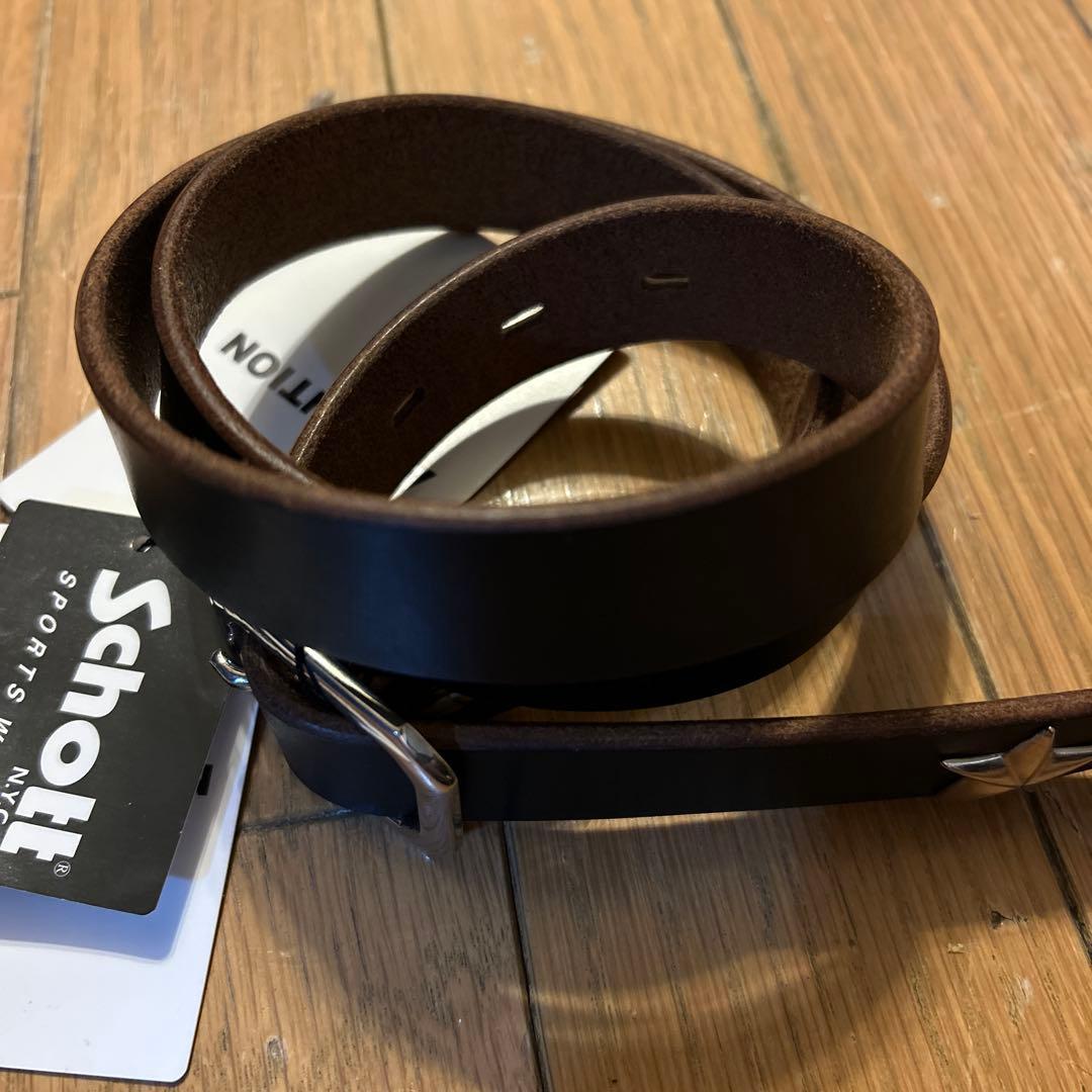 送料無料！新品　Schottブラックレザーベルト　3129046本革　36