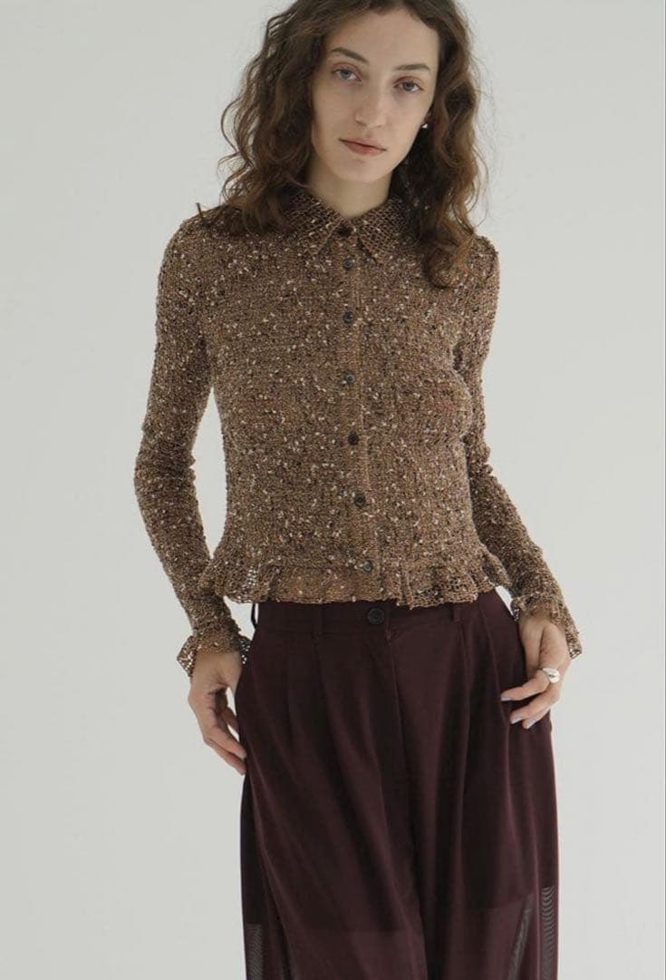 jackさん専用新品タグ付きMIX MESH GATHER SHIRT S