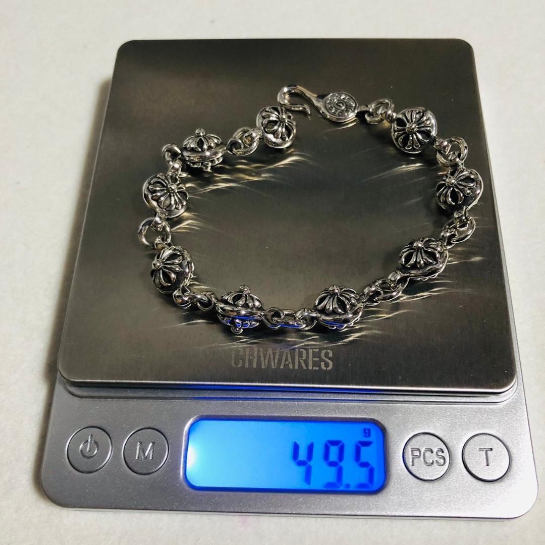 シルバー925 ブレスレット　クロスボール　新品　クロム　2-24　48591