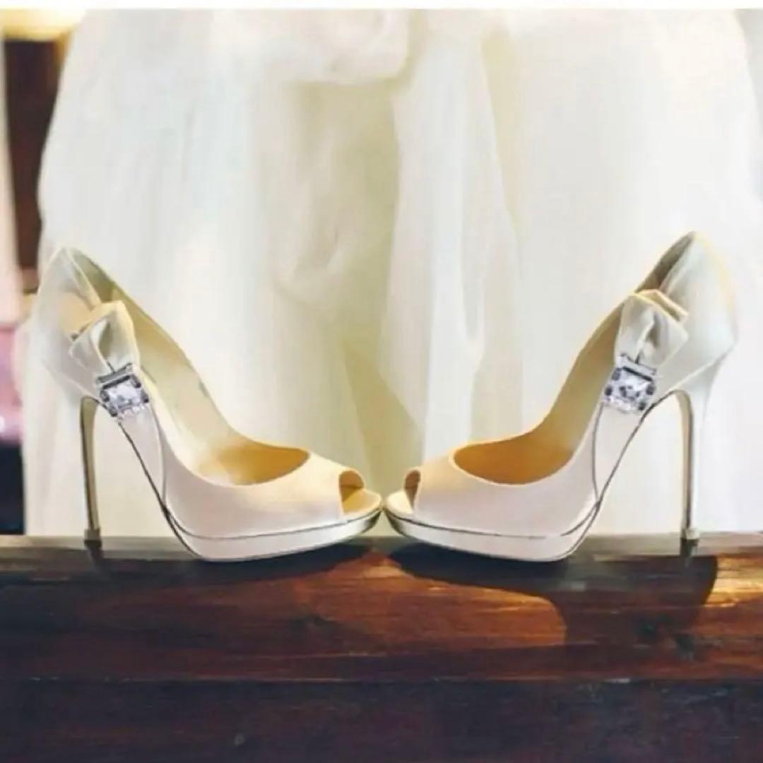 【未使用品】限定 完売 JIMMY CHOO シルクサテンビジューパンプス 37