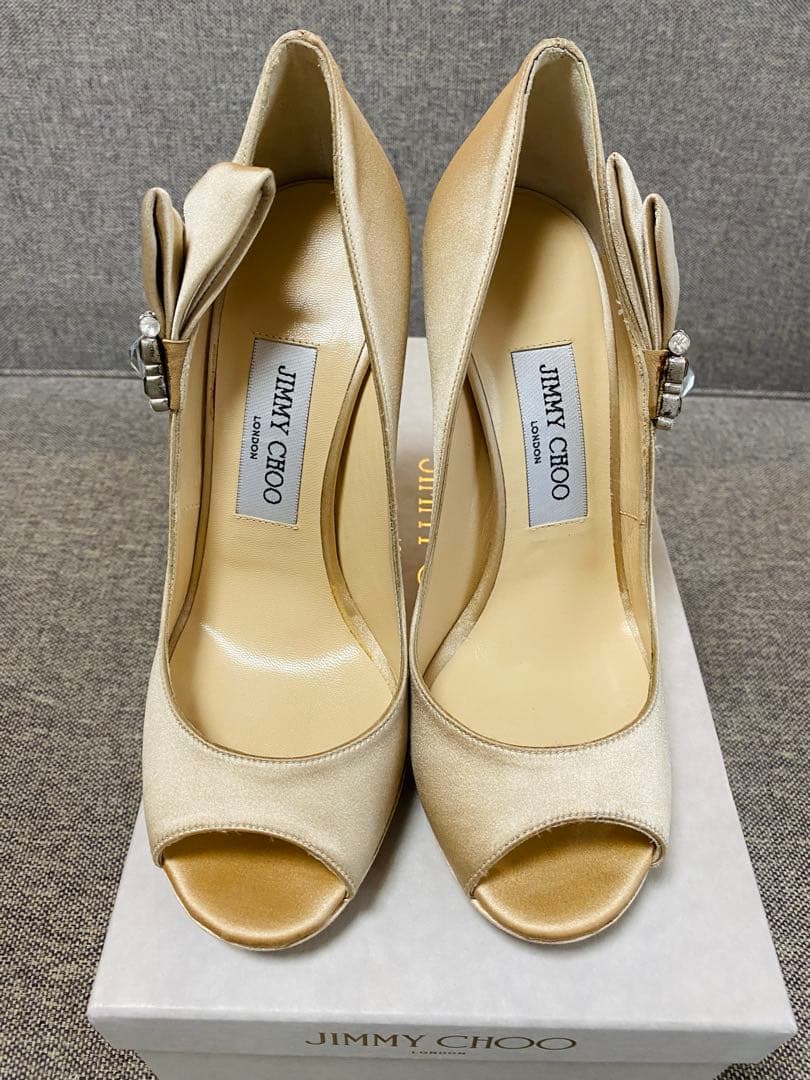 【未使用品】限定 完売 JIMMY CHOO シルクサテンビジューパンプス 37