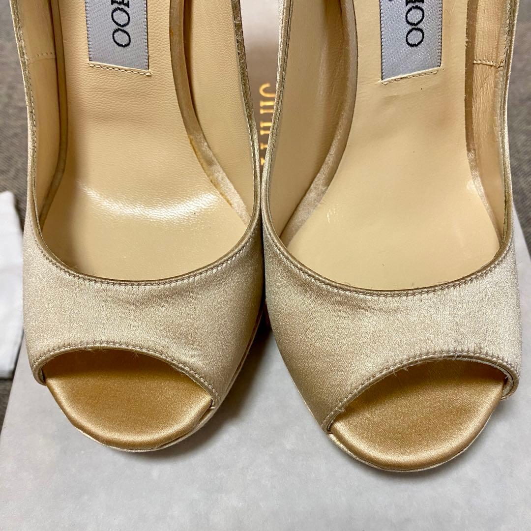 【未使用品】限定 完売 JIMMY CHOO シルクサテンビジューパンプス 37