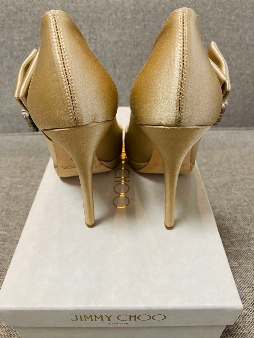 【未使用品】限定 完売 JIMMY CHOO シルクサテンビジューパンプス 37