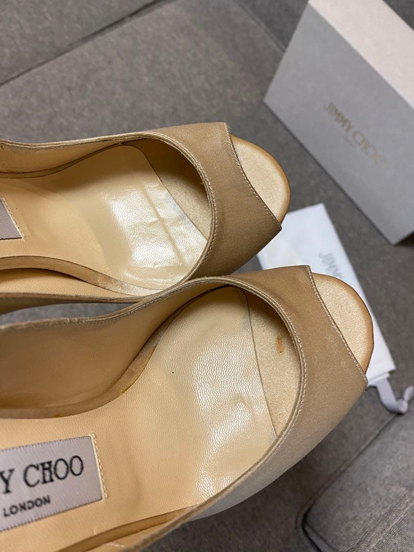 【未使用品】限定 完売 JIMMY CHOO シルクサテンビジューパンプス 37