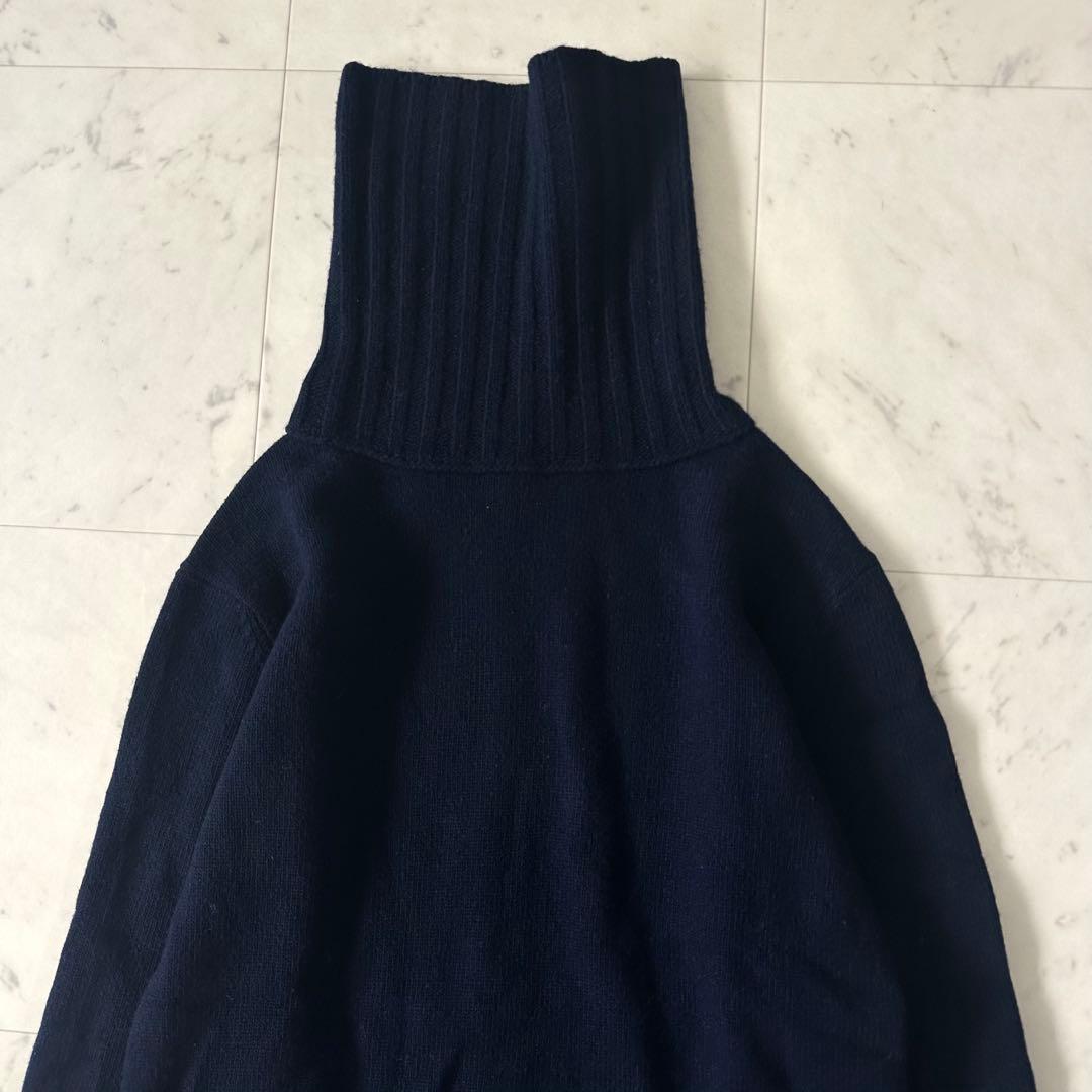 美品♪ドゥーズィエムクラス JADE タートルネックニットカシミヤ混 ネイビー
