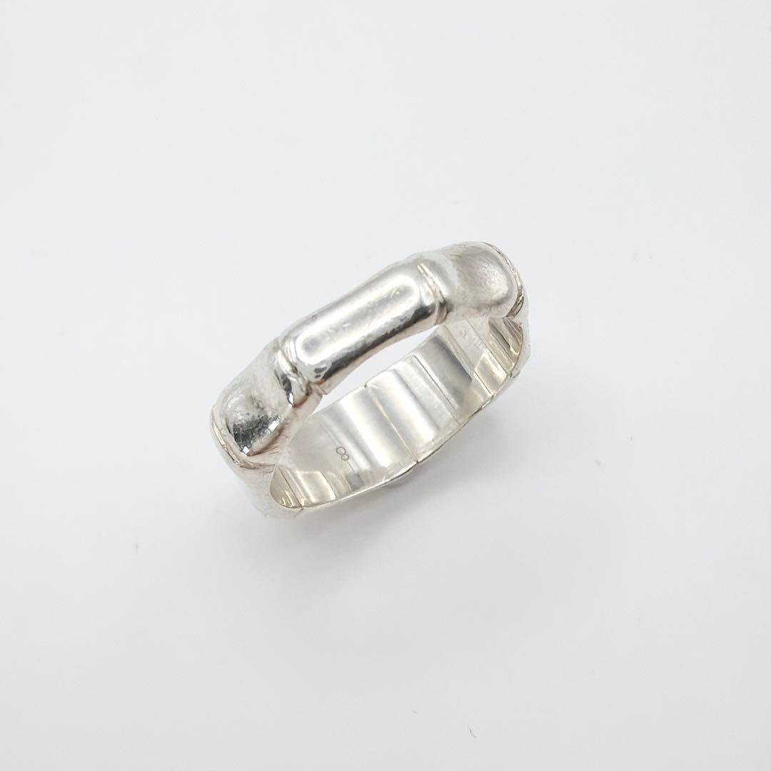 GUCCI オールドグッチ バンブーリング ロゴ刻印 シルバー925