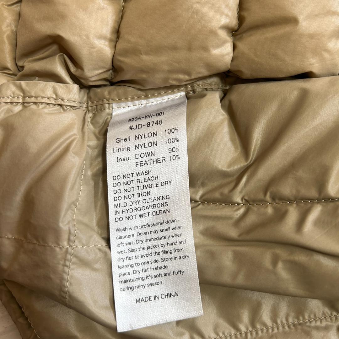 DANTON ダントン クルーネック インナー ダウンジャケット オリーブ 36