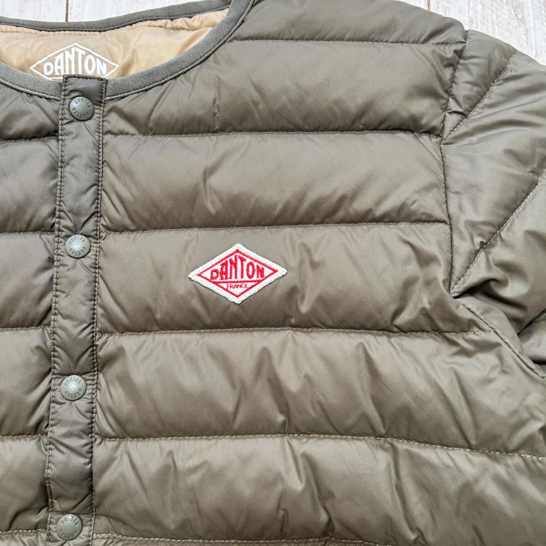 DANTON ダントン クルーネック インナー ダウンジャケット オリーブ 36