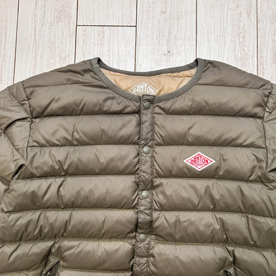 DANTON ダントン クルーネック インナー ダウンジャケット オリーブ 36