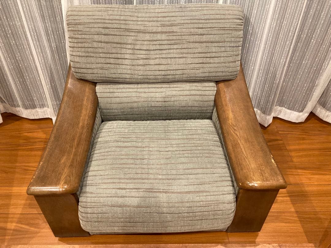 送料込み！カリモク家具 1Pソファ！北欧/和モダン/ビンテージ家具/カフェ