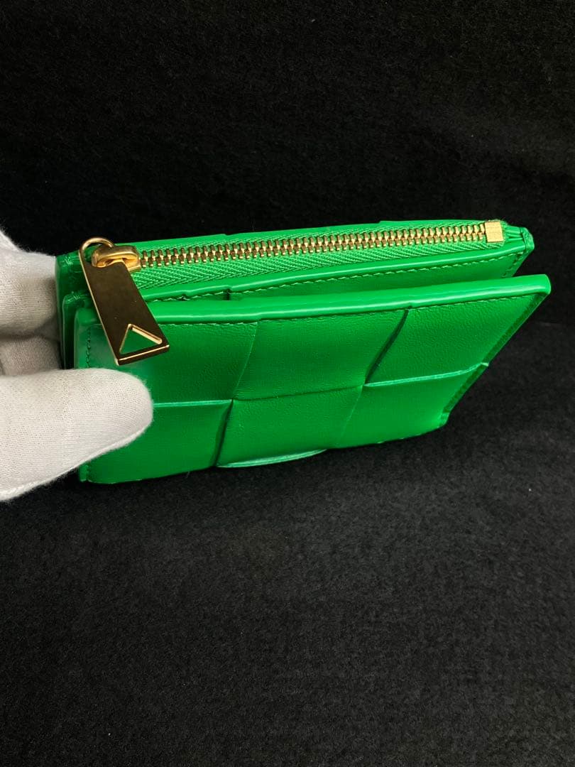 【新品未使用】BOTTEGA VENETA カセット 二つ折り財布 グリーン