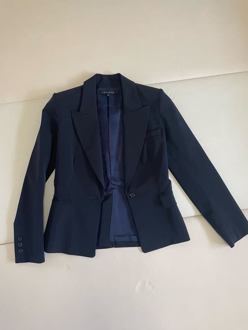 [美シルエット]美品　セオリー　シングルパンツセットアップ　1B ピークドラペル