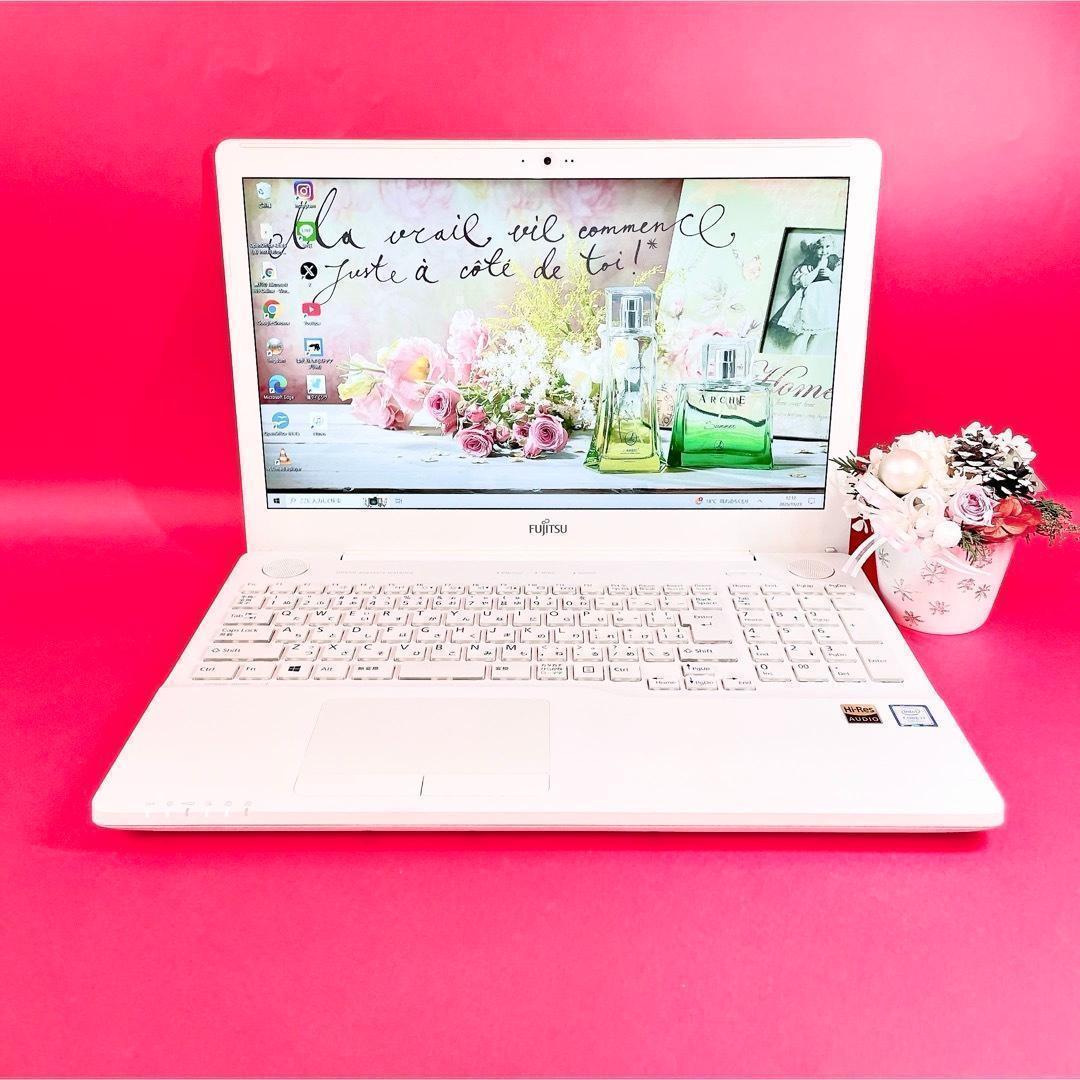 Corei7❣️大容量1TB✨️ブルーレ✨️薄型ノートパソコン✨️可愛い白✨️カメラ付き