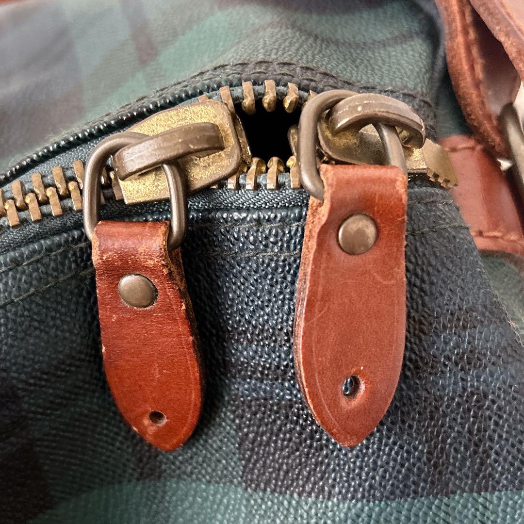 美品】ポロラルフローレン ボストンバッグ 大 2WAY チェック PVCレザー