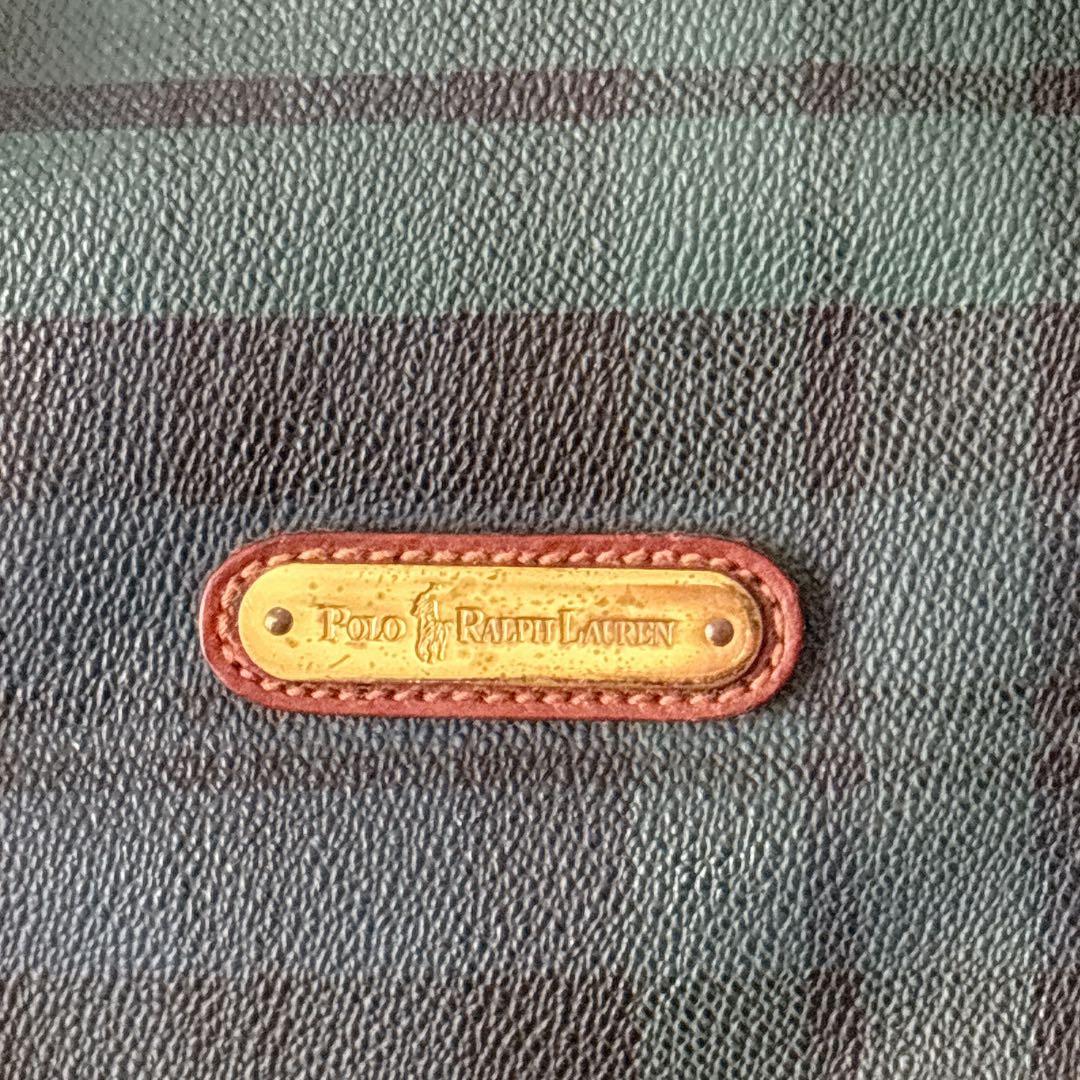 美品】ポロラルフローレン ボストンバッグ 大 2WAY チェック PVCレザー