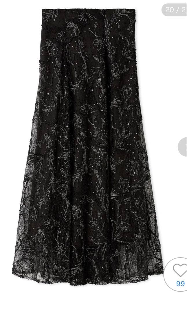 SNIDEL　エンブロイダリースカート