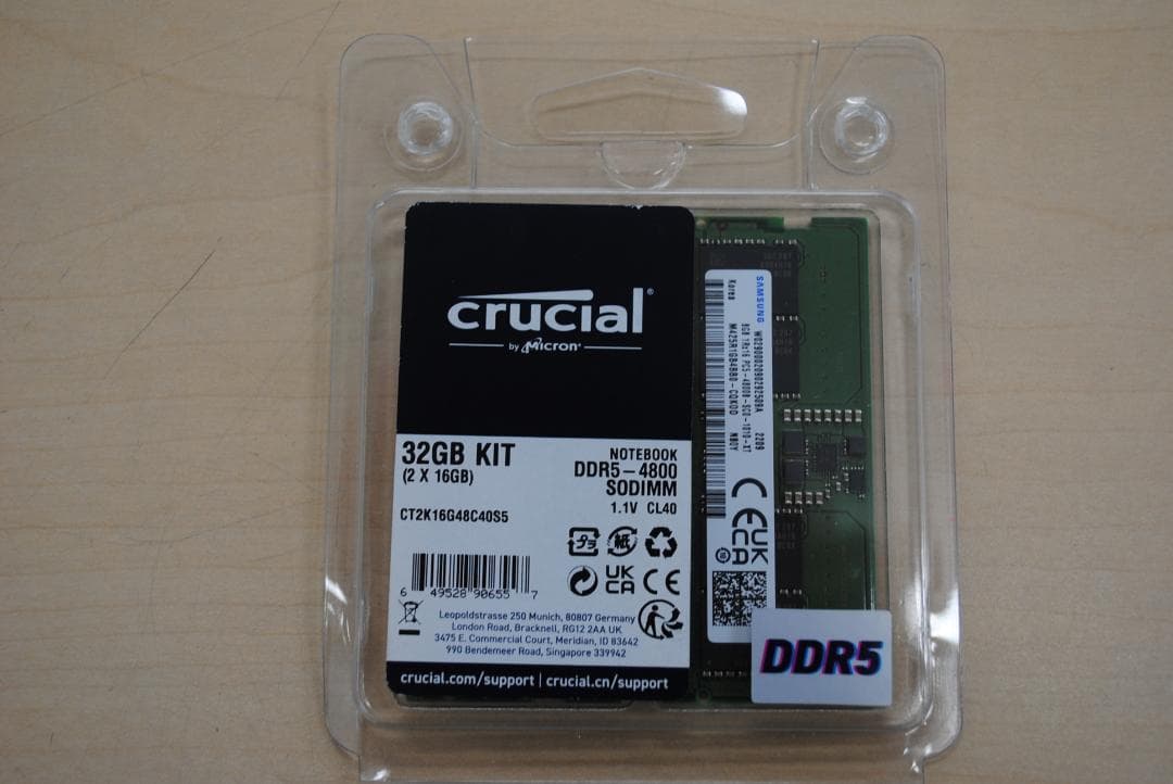 [1269]Crucial 32GB DDR5 メモリーキット (2×16GB)