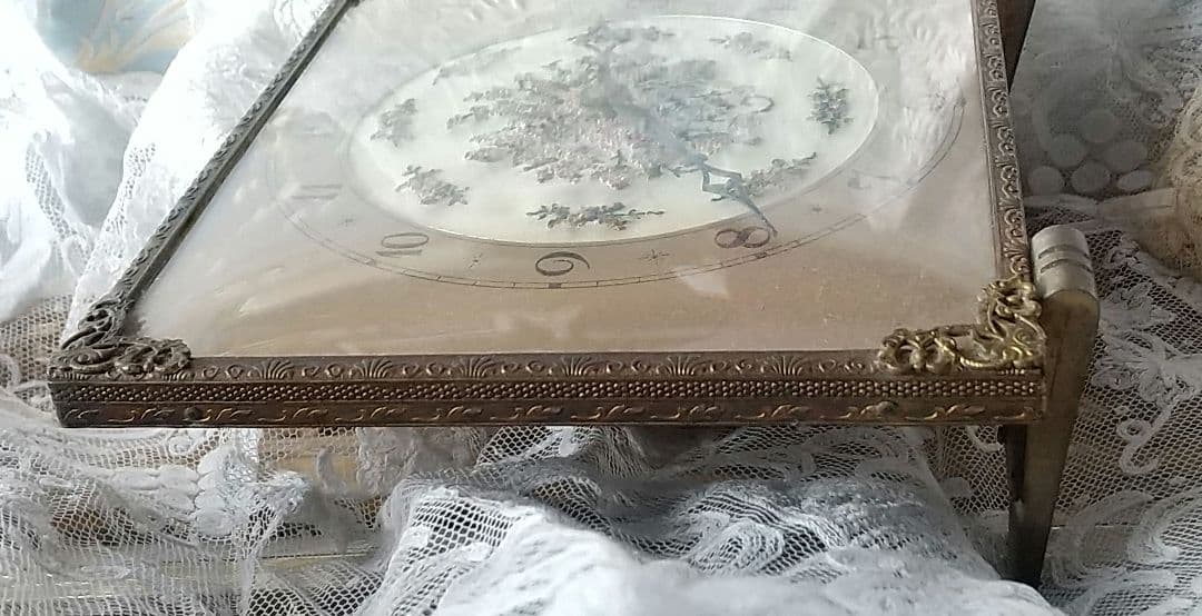 角型❀アンティーク　プチポワン時計　イギリス製♪可動確認済