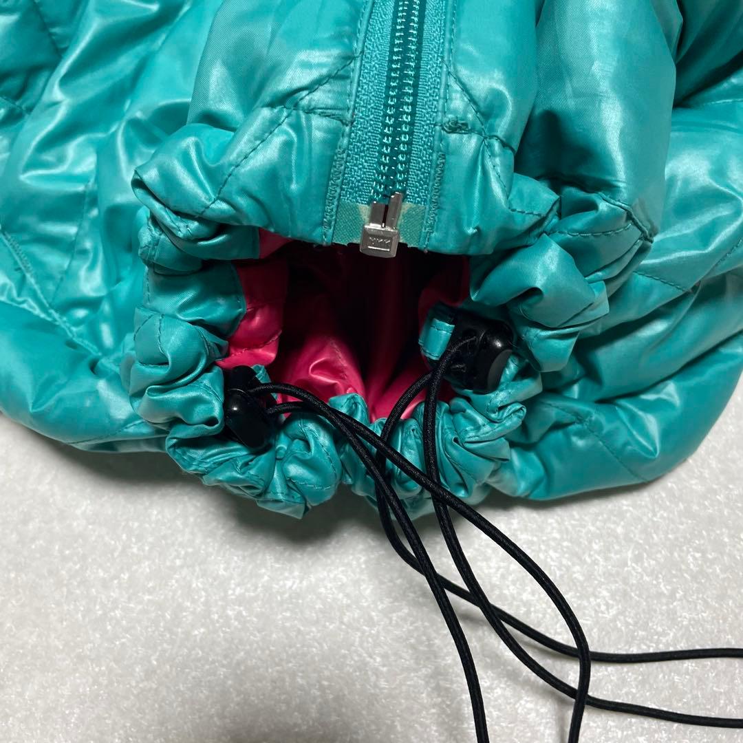 コロンビア　ダイヤキルト　パフダウン　ターコイズ　水色　クレイターレイク　短丈