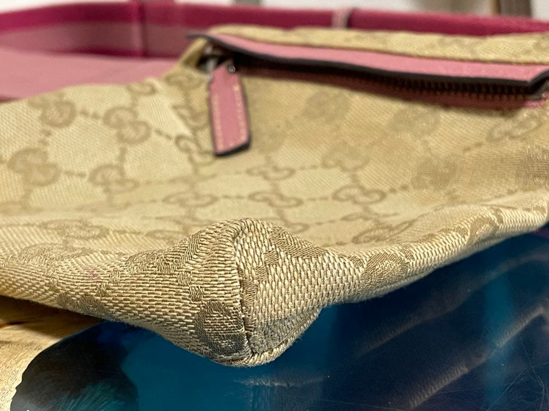 グッチ GUCCI 28566 GG ボディバッグ ウエストポーチ ピンク