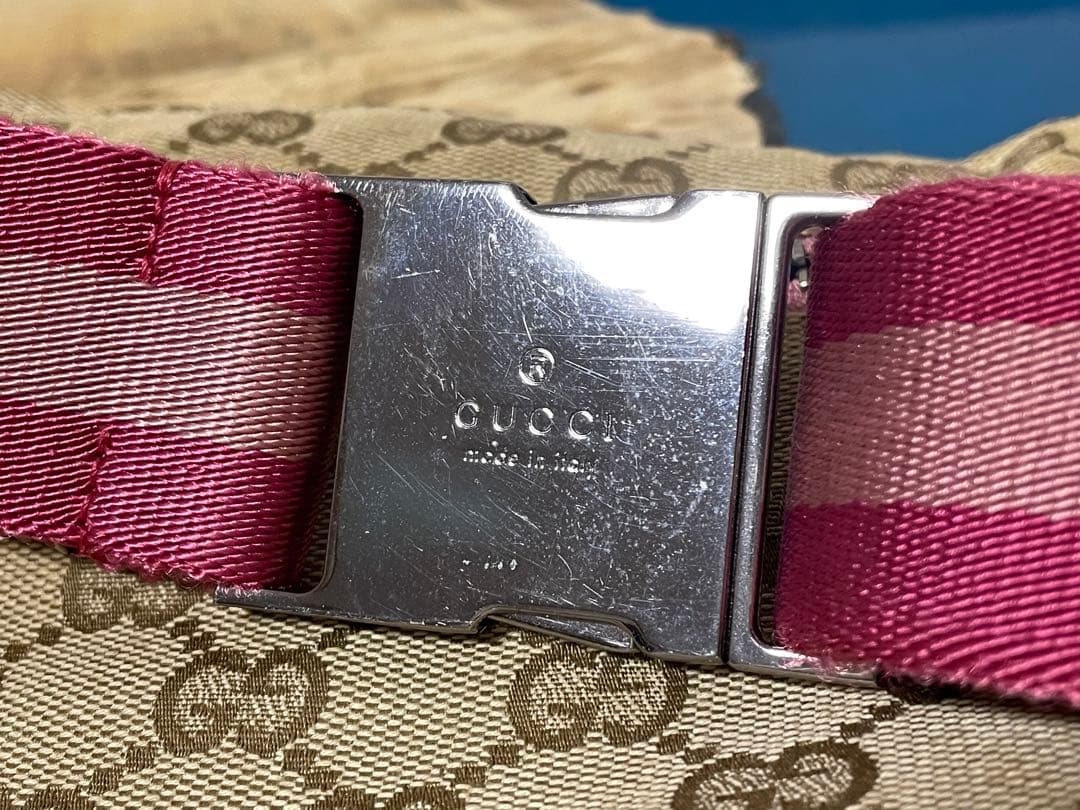 グッチ GUCCI 28566 GG ボディバッグ ウエストポーチ ピンク