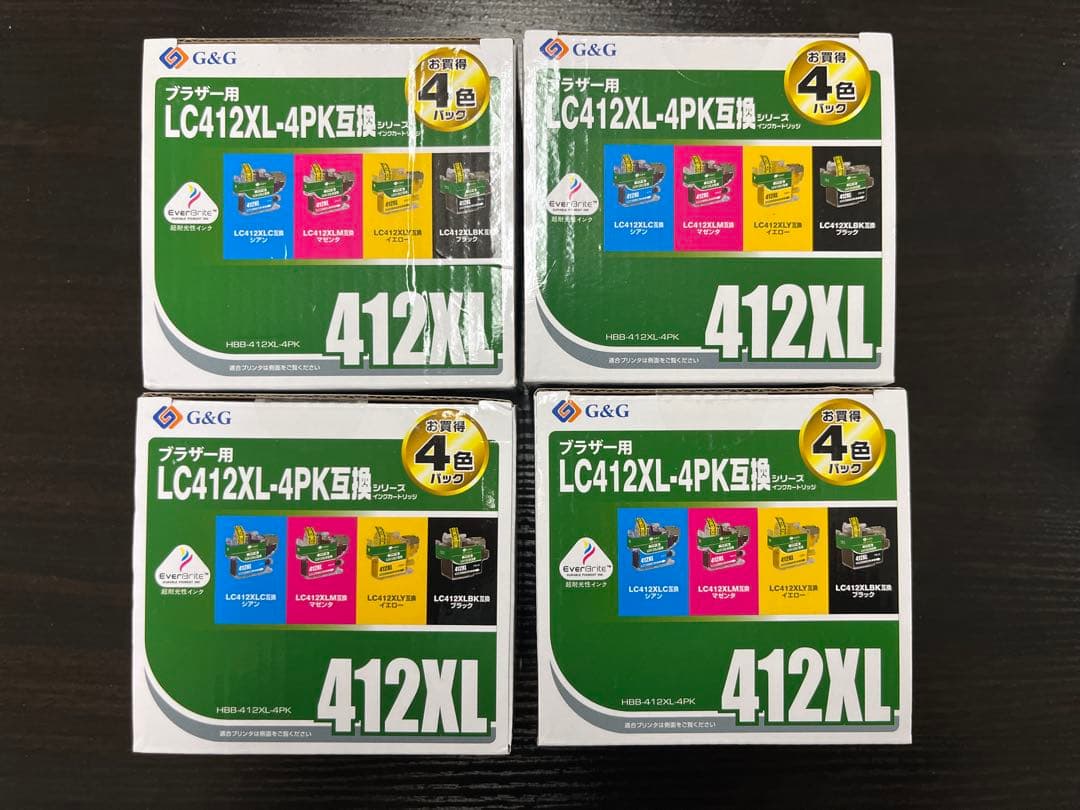 G&G LC412XL-4PK 4色インクカートリッジセット