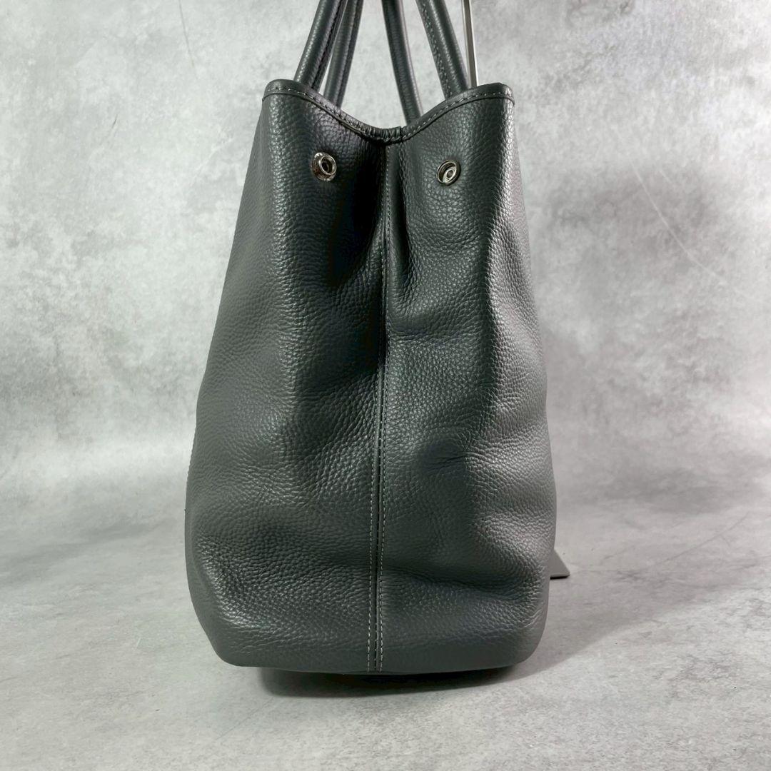 A4収納可●BARNEYS NEW YORK トートバッグ 肩掛 レザー グレー