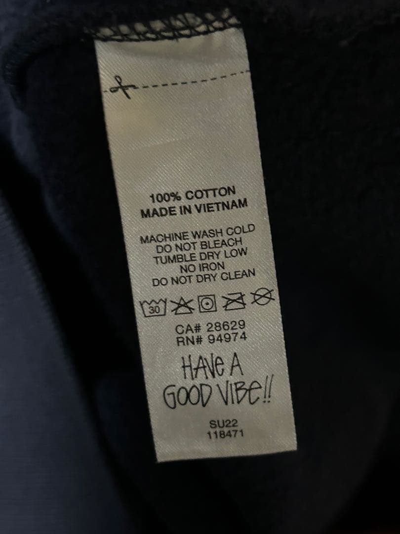 Stussy ネイビー ジップアップフーディ パーカー