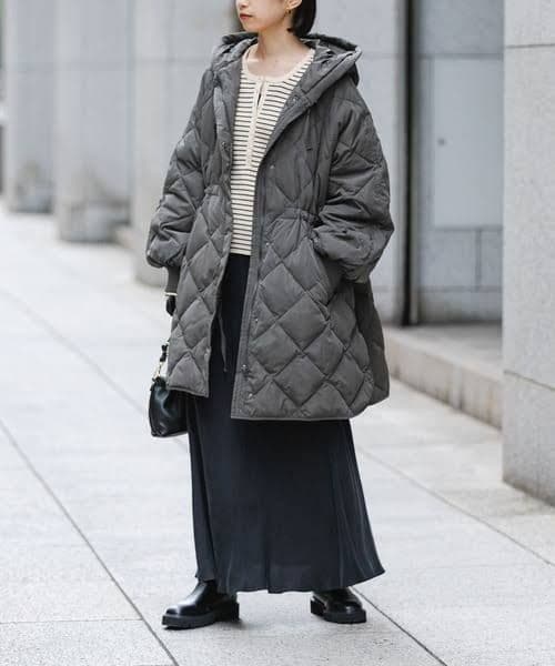 アーバンリサーチ キルティングドロストダウンコート ゆったり オーバーサイズ