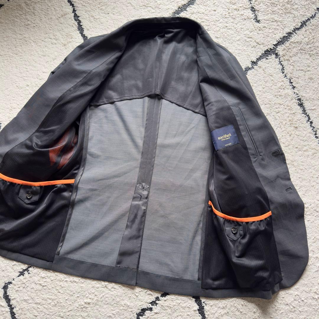 美品 narifuri テーラードジャケット 高機能 メッシュ グレー Lサイズ