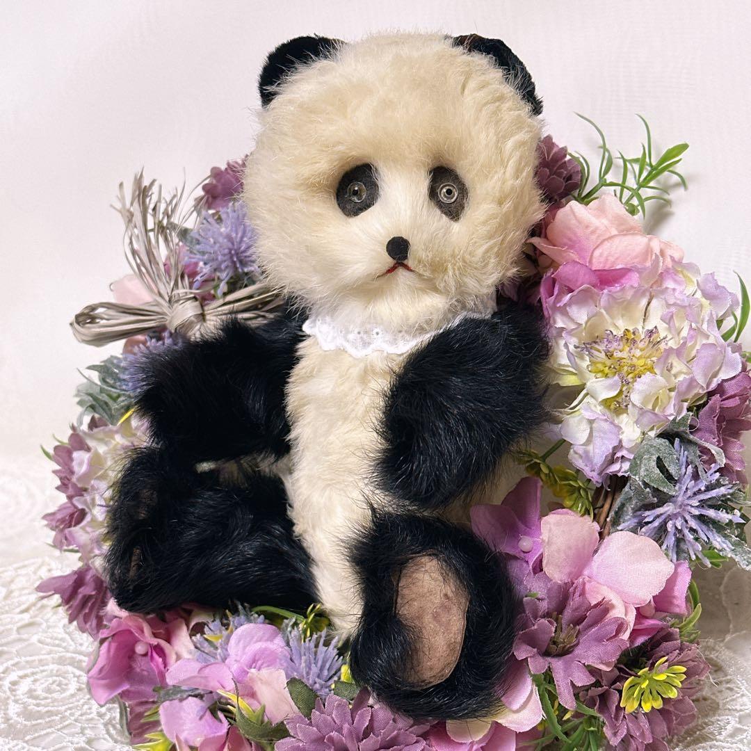 ❤️超激レア！！❤️リアルファーのアンティークパンダ　テディベア　アンティークベア