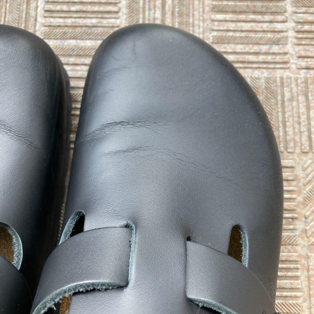 美品 ビルケンシュトック 36 23.0 ボストン サボサンダル レザー 黒