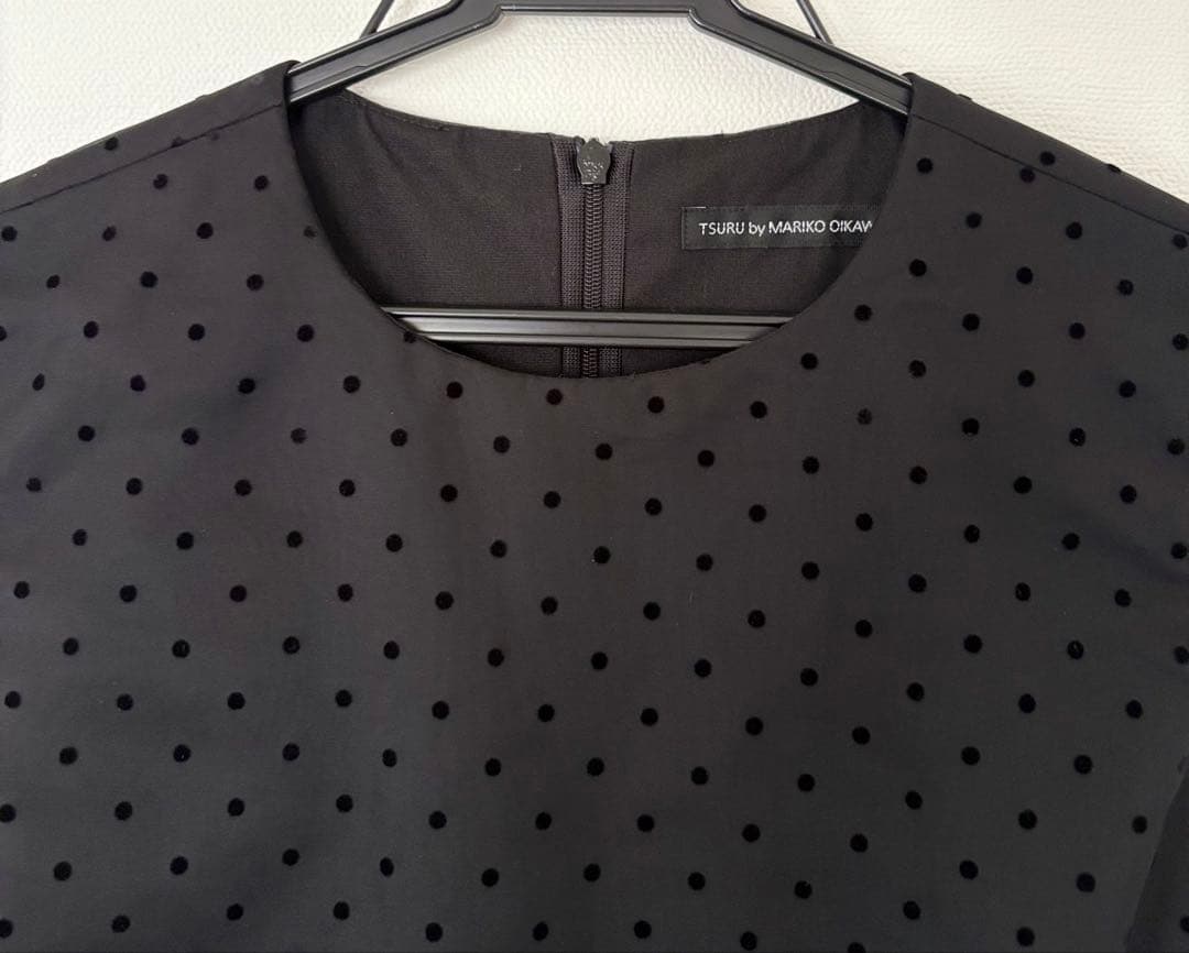 【 最終価格 】ツルバイマリコオイカワ ペプラム ドット チュール トップス