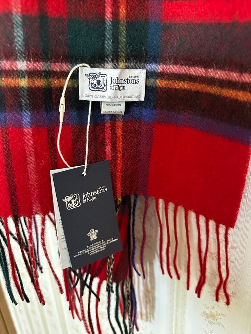 ジョンストンズ カシミア 大判ストール マフラー ロイヤルスチュワート