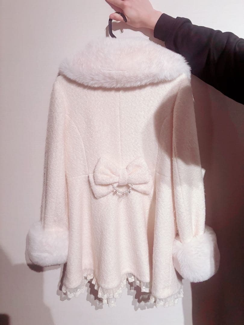 LizLisa ビジューリボンミニ丈Aラインコート