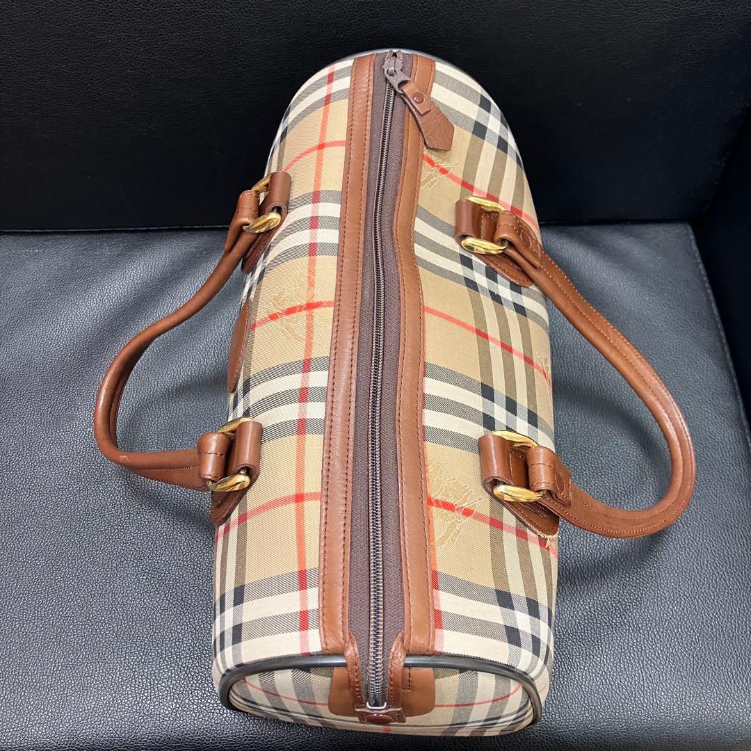 Burberrys バーバリーズ ノバチェック ボストンバッグ PVC×レザー